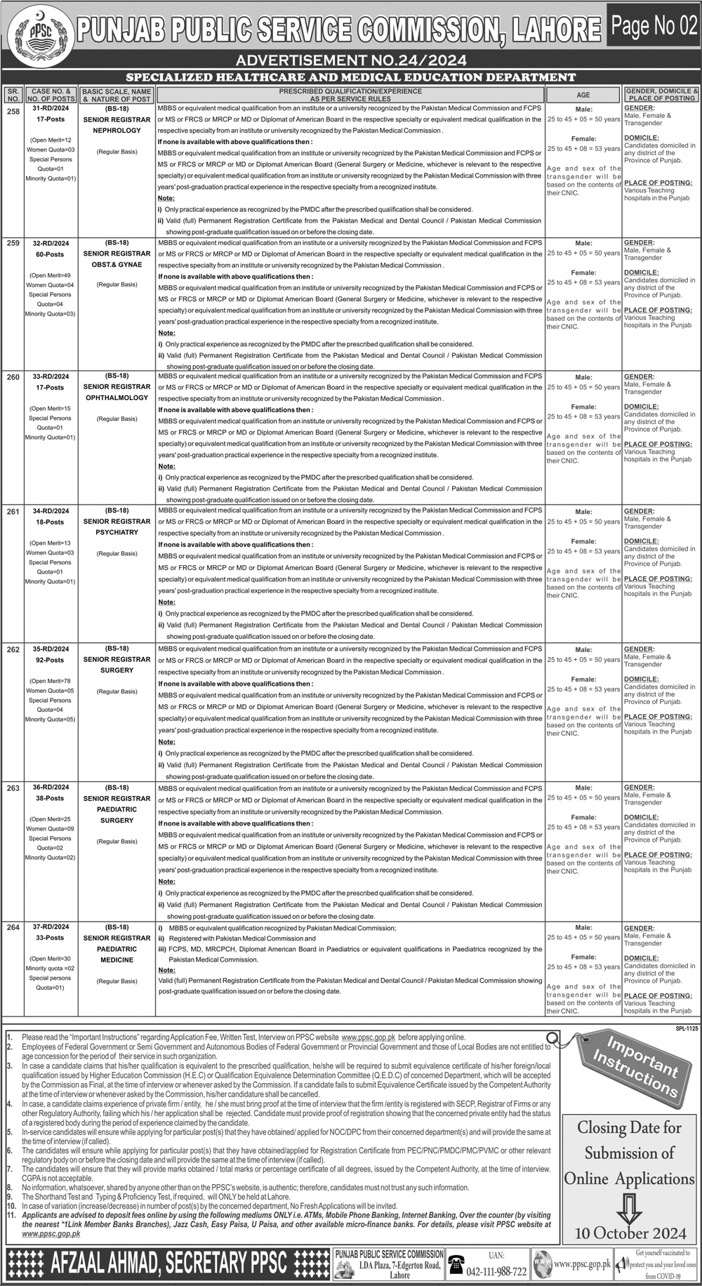 Senior Registrar Nephrology